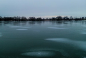 A unique site of the silent, frozen Danube Delta in Romania.